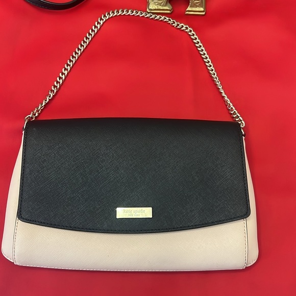 Kate spade ♠️ cross body purse pale rose and black color with two straps - Picture 6 of 8